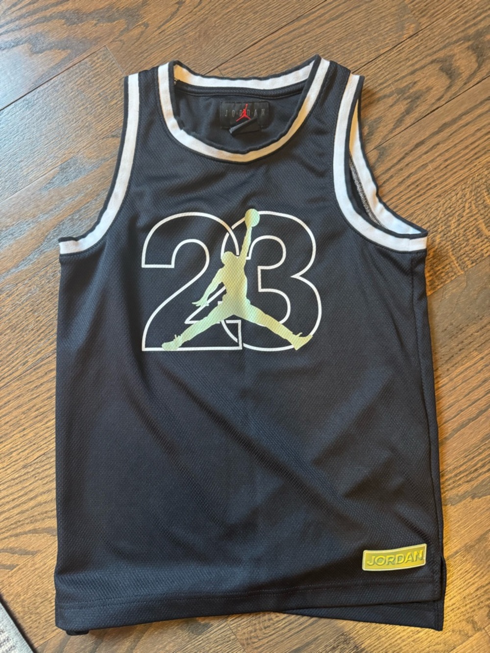 Jordan Kids Black Tank Top with Neon 23 Jumpman